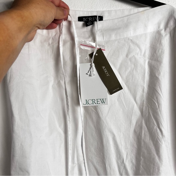 J.Crew Ciel Top in Cotton Poplin White XS w belt NEW! - Picture 11 of 13